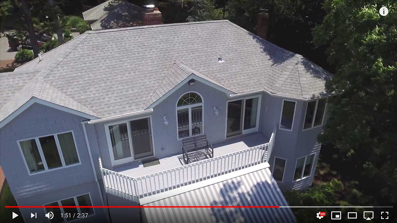 Крыша покрытая битумной черепицей GAF Timberline® HD™ в цвете Fox Hollow Gray