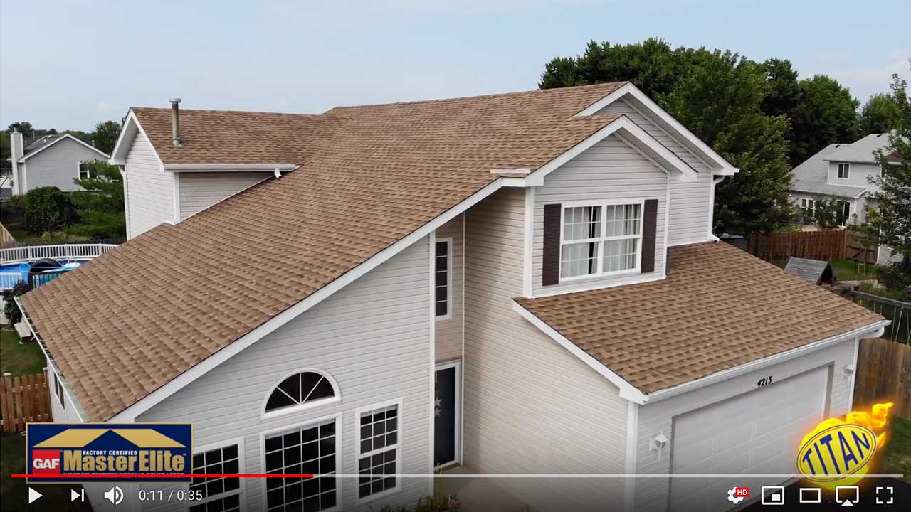 Крыша покрытая битумной черепицей GAF Timberline® HD™ в цвете Shakewood